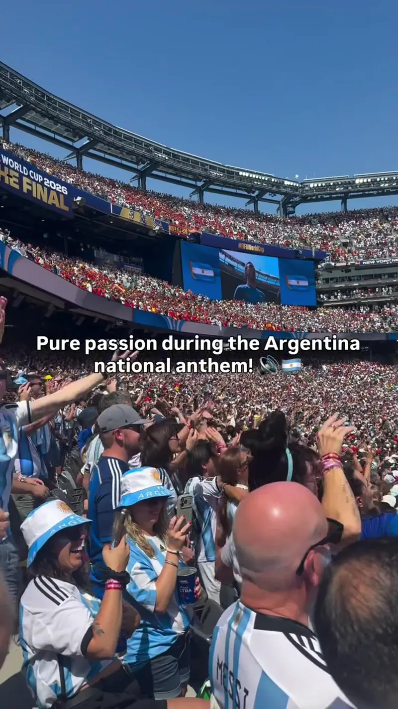 Pure Passion: Argentina Fans Sing the Anthem at the World Cup Final