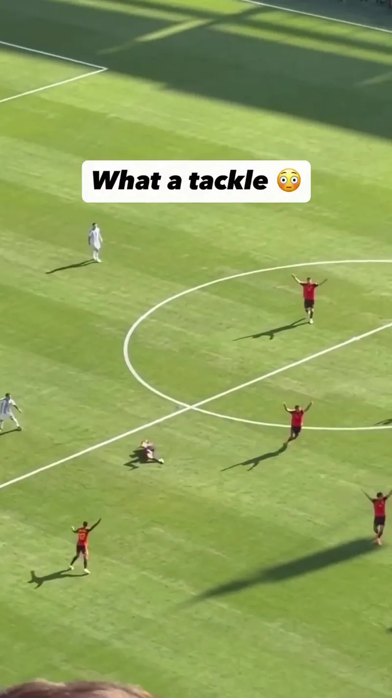 Brutal Red Card Foul: Argentina vs. Spain 😳