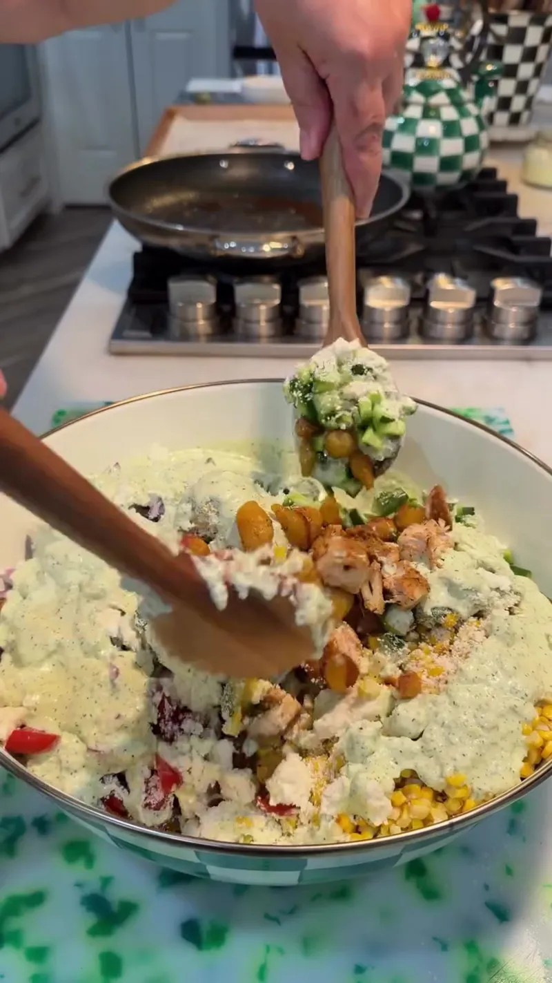 Crunchy Mexican Street Corn Pasta Salad with Grilled Chicken