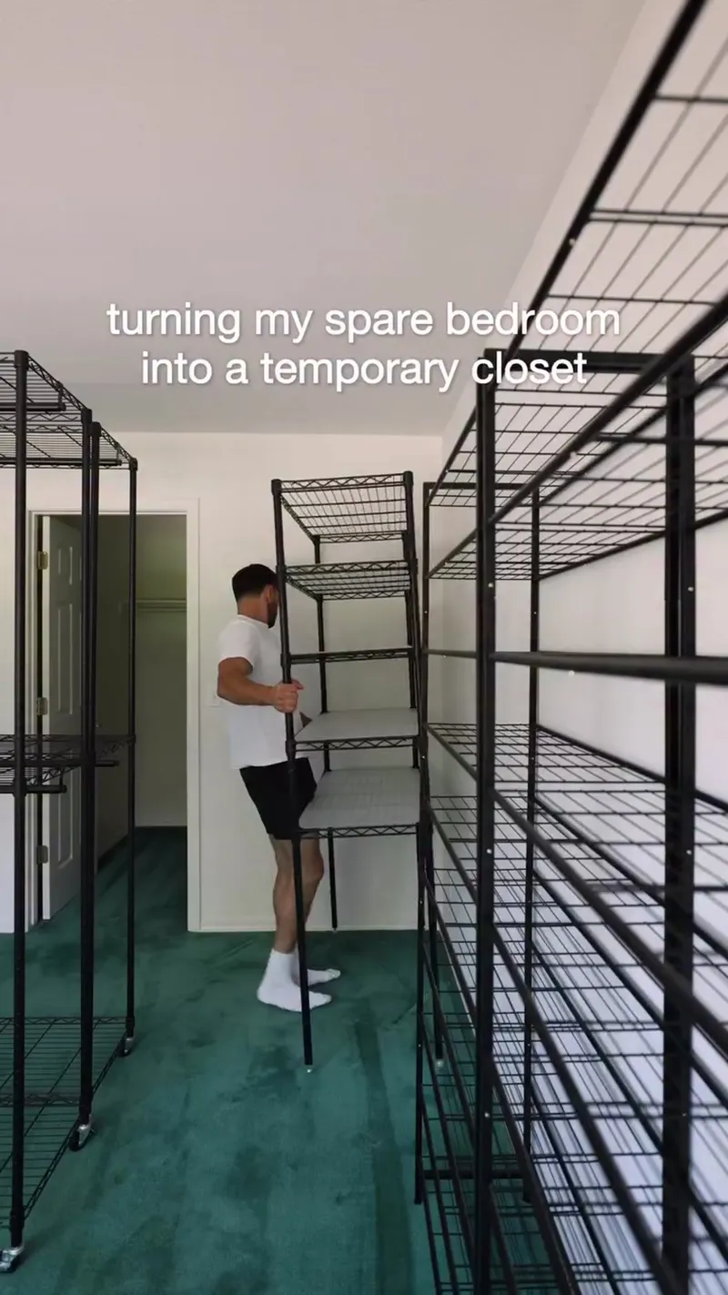 Turning a Spare Room into a Temporary Walk-In Closet