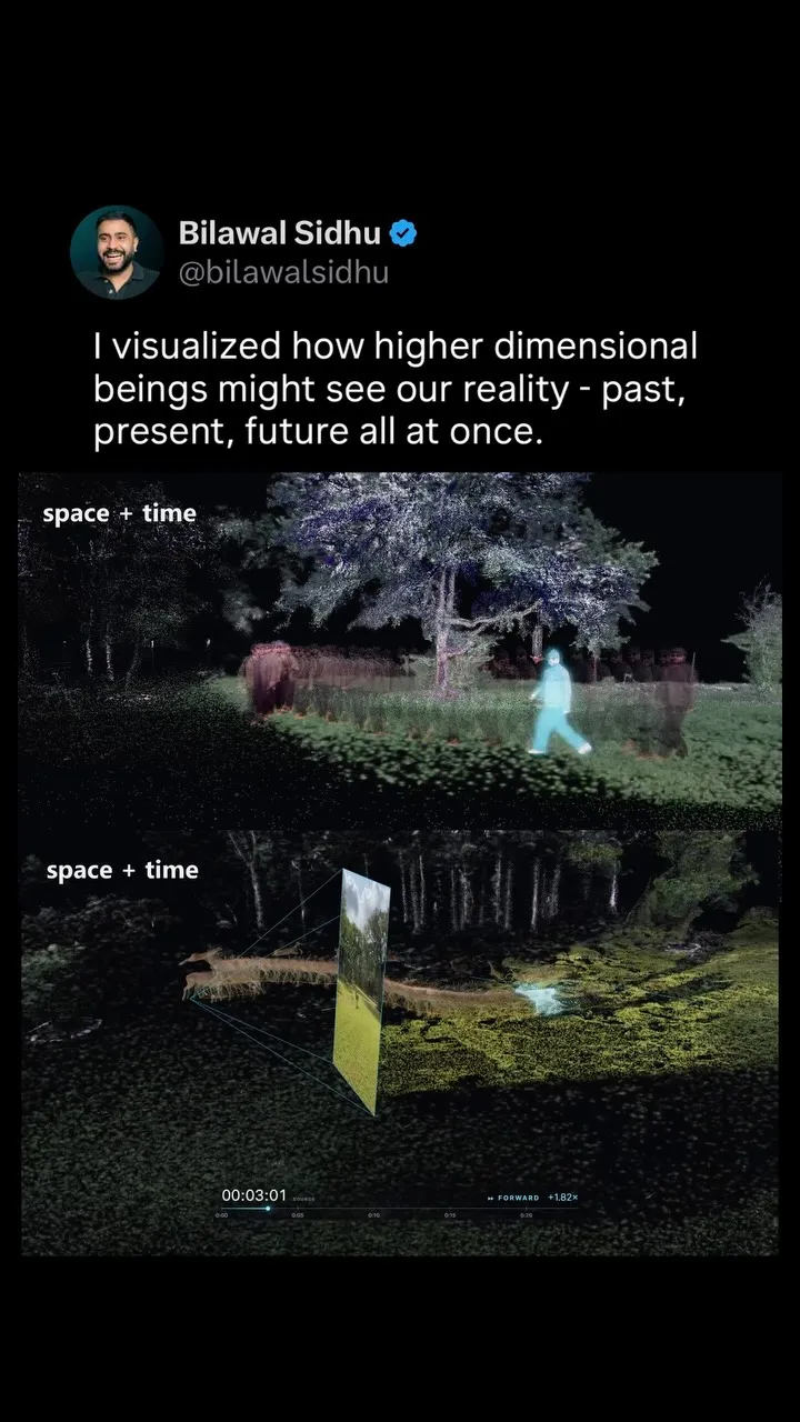 I visualized how higher-dimensional beings might perceive our reality.
